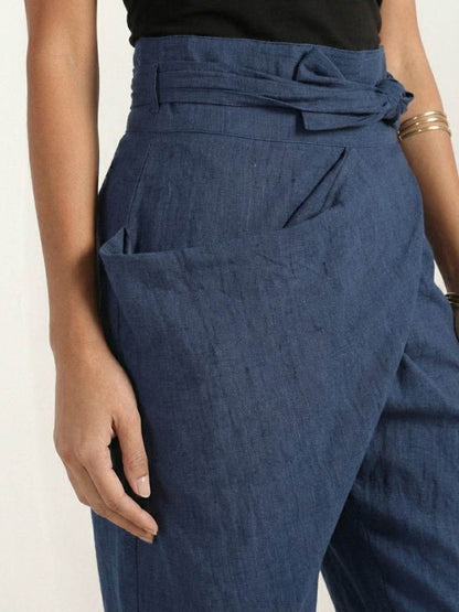 Stephanie™ | Women's High Waist Wrap Front Cropped Tapered Pants