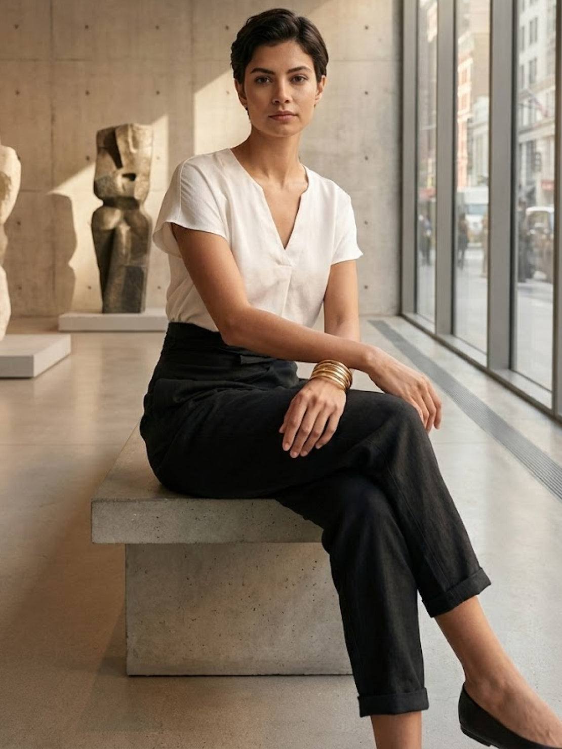 Stephanie™ | Women's High Waist Wrap Front Cropped Tapered Pants