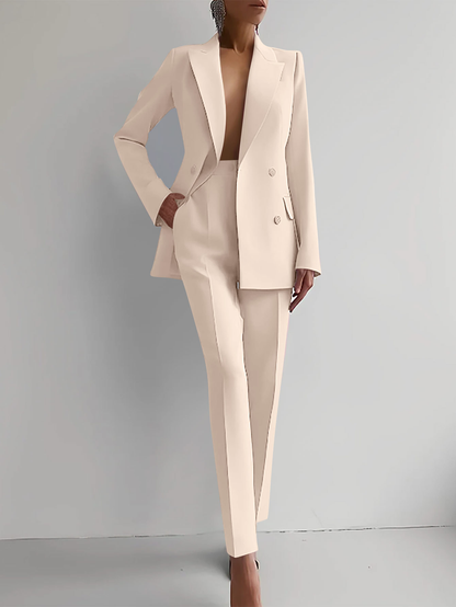 Scarlett | Women's Slim Pants & Double Breasted Blazer Suit Set