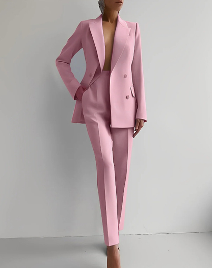 Scarlett | Women's Slim Pants & Double Breasted Blazer Suit Set