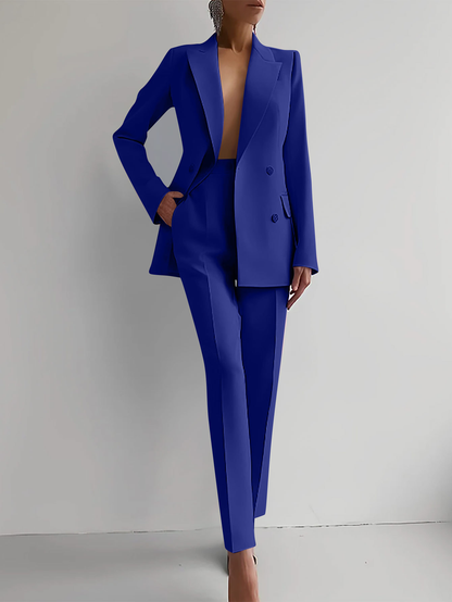 Scarlett | Women's Slim Pants & Double Breasted Blazer Suit Set