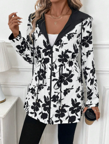 Christina™ | Reversible Coat with Leopard Print