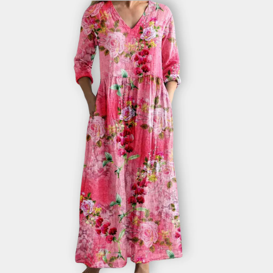 Anwen™ | Floral V-Neck Maxi Dress