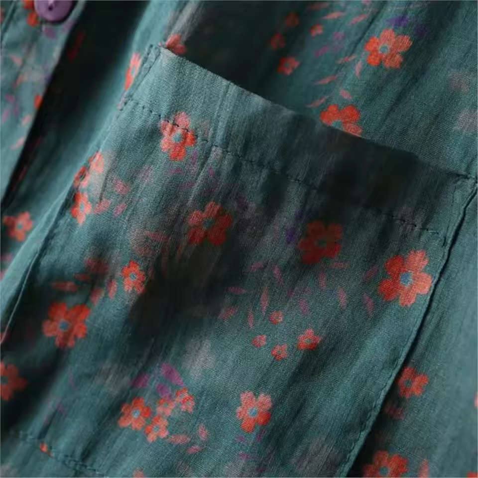 Rita | Floral Half-Placket Shirt