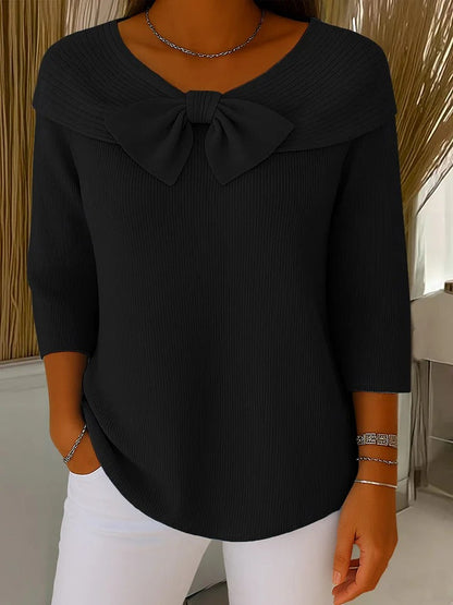 Emily™ | Women's Sweater with Bow and Round Neckline