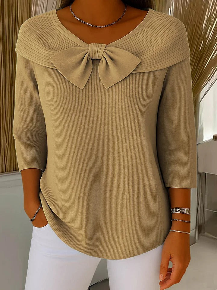 Emily™ | Women's Sweater with Bow and Round Neckline