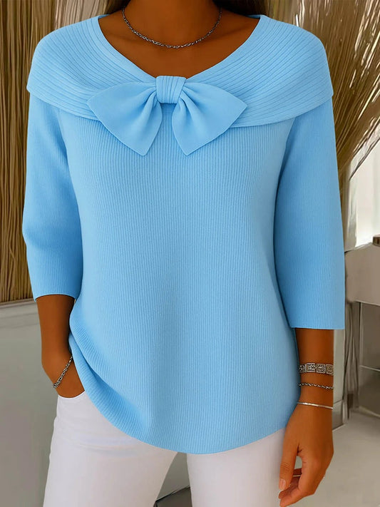 Emily™ | Women's Sweater with Bow and Round Neckline