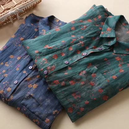 Rita | Floral Half-Placket Shirt
