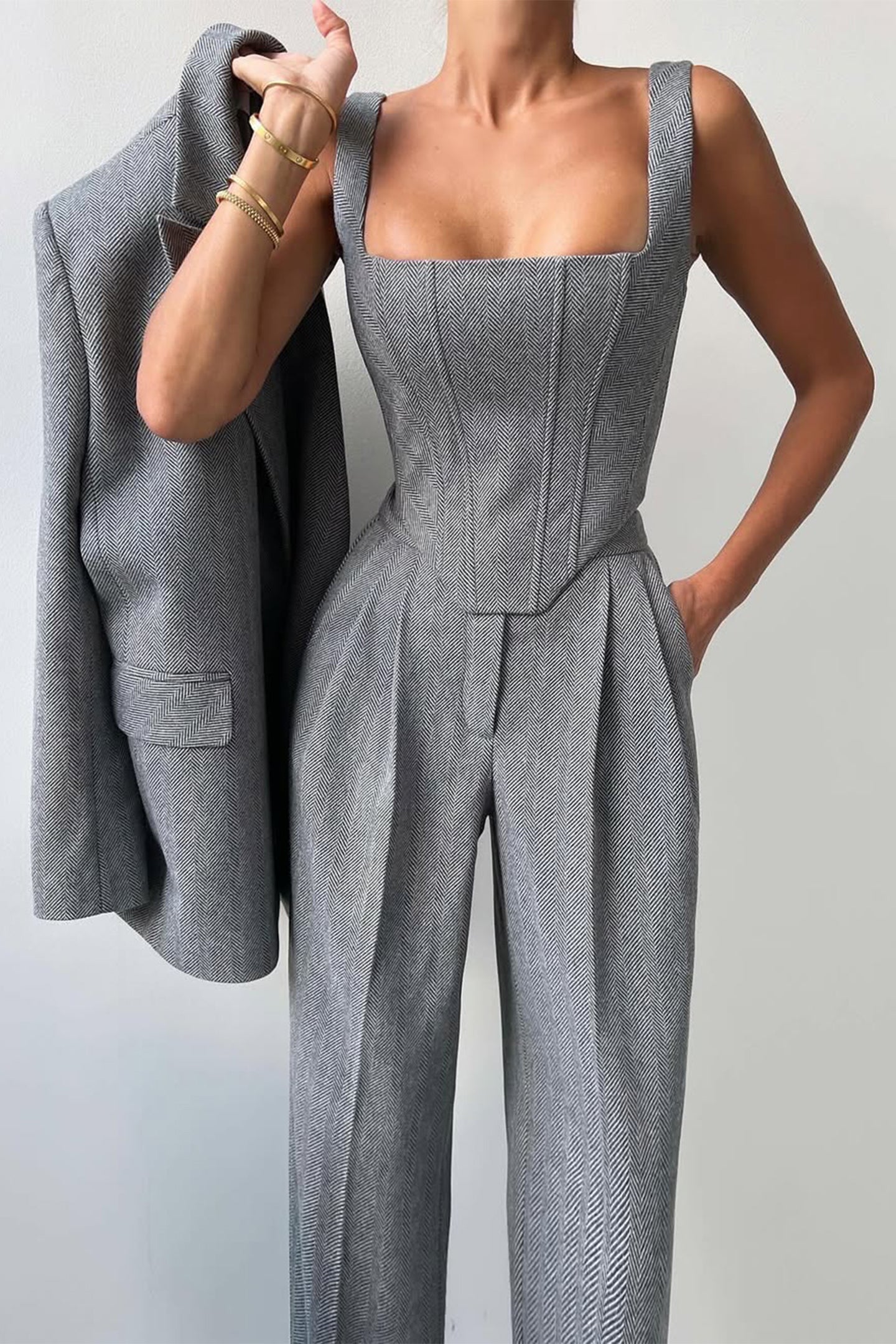 Imogen | Women's Three Piece Herringbone Suit
