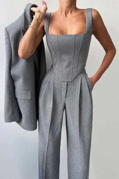 Imogen | Women's Three Piece Herringbone Suit