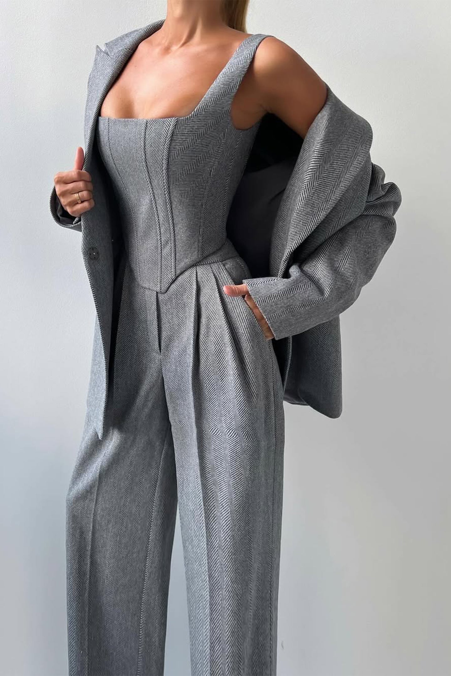 Imogen | Women's Three Piece Herringbone Suit