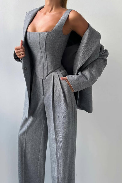 Imogen | Women's Three Piece Herringbone Suit