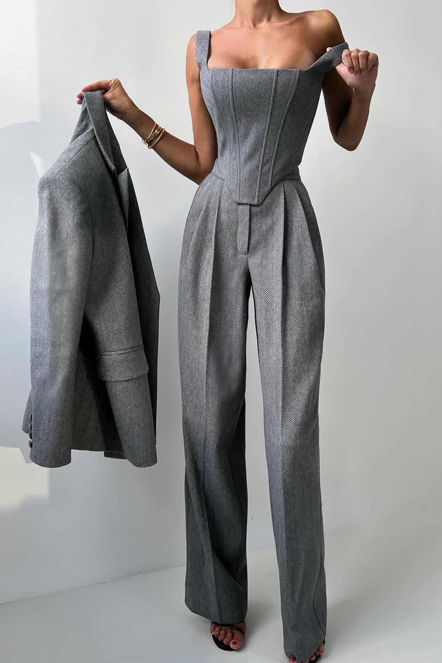 Imogen | Women's Three Piece Herringbone Suit