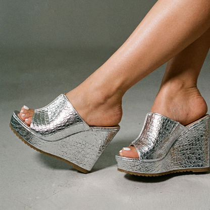 Trinity | Women's Gold Platform Wedge Sandals