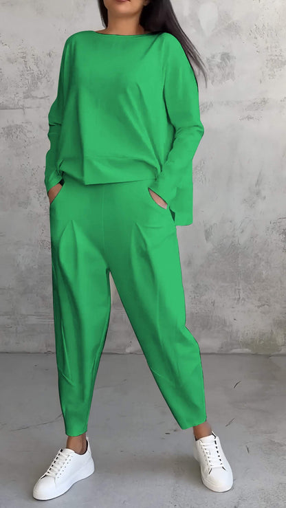 Nora | Women's Lounge Pants & Long Sleeve Top 2 Piece Set