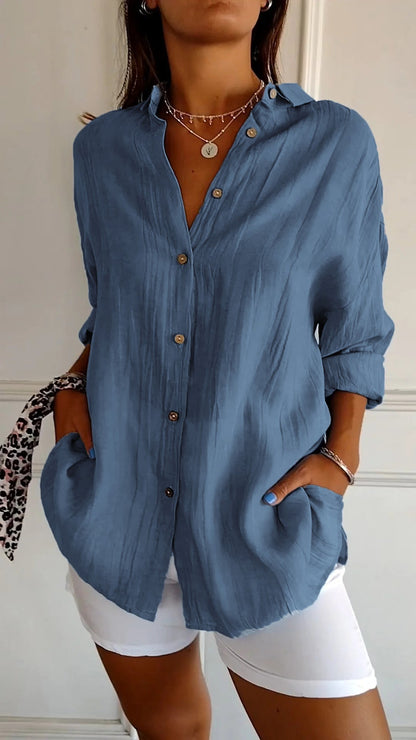 Fiona | Women's Everyday Button-Down Shirt Oversized Long Sleeve