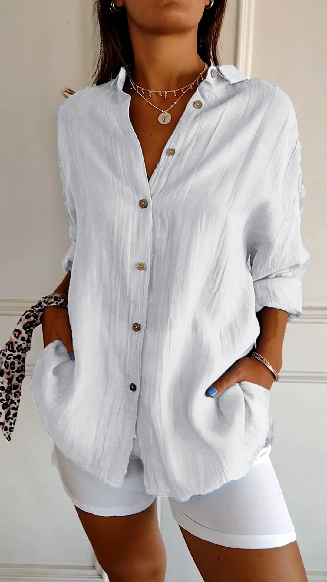 Fiona | Women's Everyday Button-Down Shirt Oversized Long Sleeve