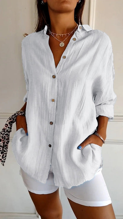 Fiona | Women's Everyday Button-Down Shirt Oversized Long Sleeve