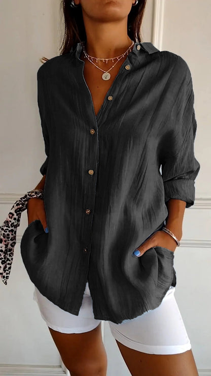 Fiona | Women's Everyday Button-Down Shirt Oversized Long Sleeve