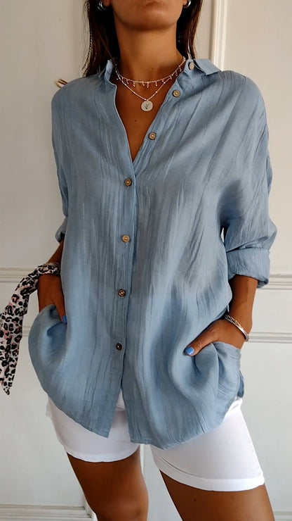Fiona | Women's Everyday Button-Down Shirt Oversized Long Sleeve