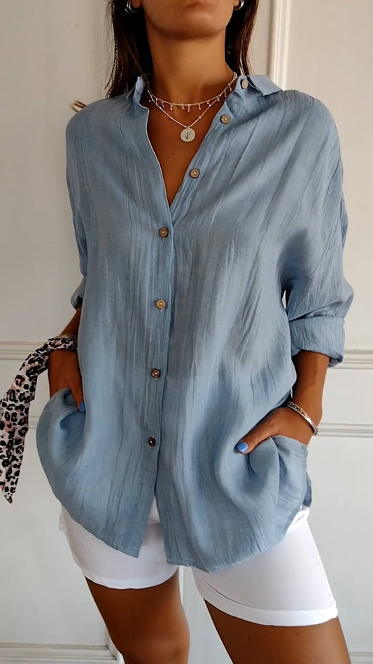 Fiona | Women's Everyday Button-Down Shirt Oversized Long Sleeve