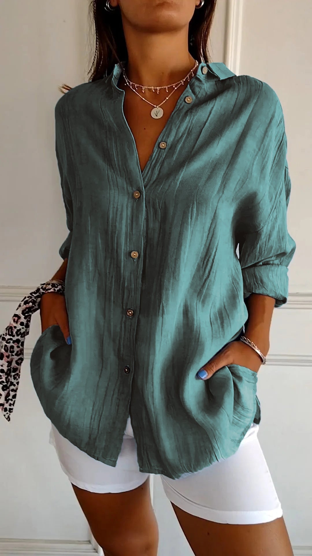 Fiona | Women's Everyday Button-Down Shirt Oversized Long Sleeve