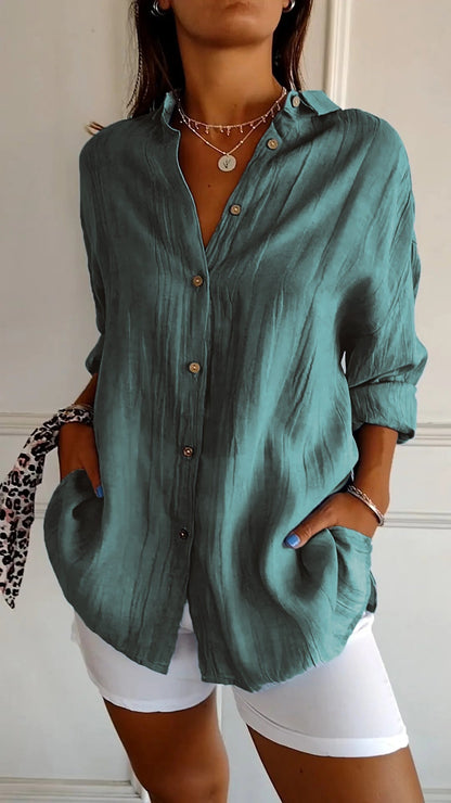 Fiona | Women's Everyday Button-Down Shirt Oversized Long Sleeve