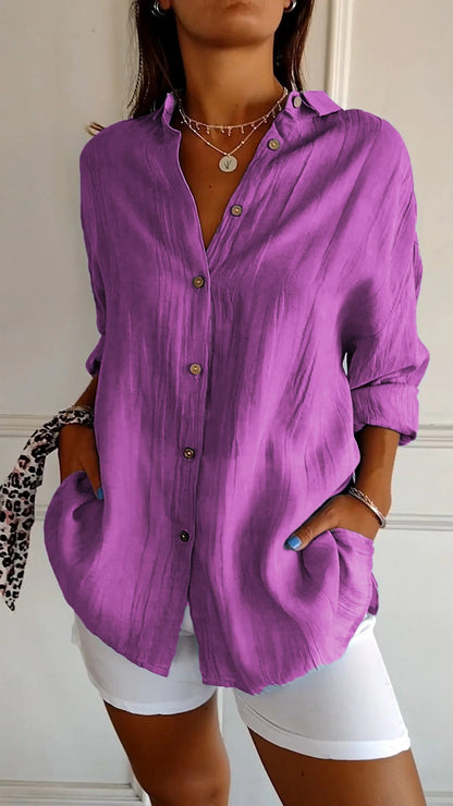 Fiona | Women's Everyday Button-Down Shirt Oversized Long Sleeve