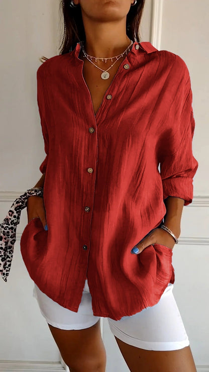 Fiona | Women's Everyday Button-Down Shirt Oversized Long Sleeve