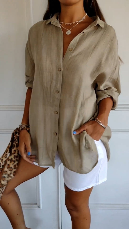 Fiona | Women's Everyday Button-Down Shirt Oversized Long Sleeve