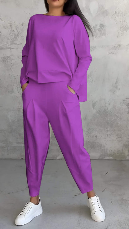 Nora | Women's Lounge Pants & Long Sleeve Top 2 Piece Set