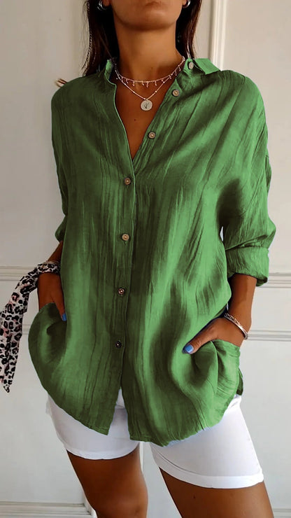 Fiona | Women's Everyday Button-Down Shirt Oversized Long Sleeve