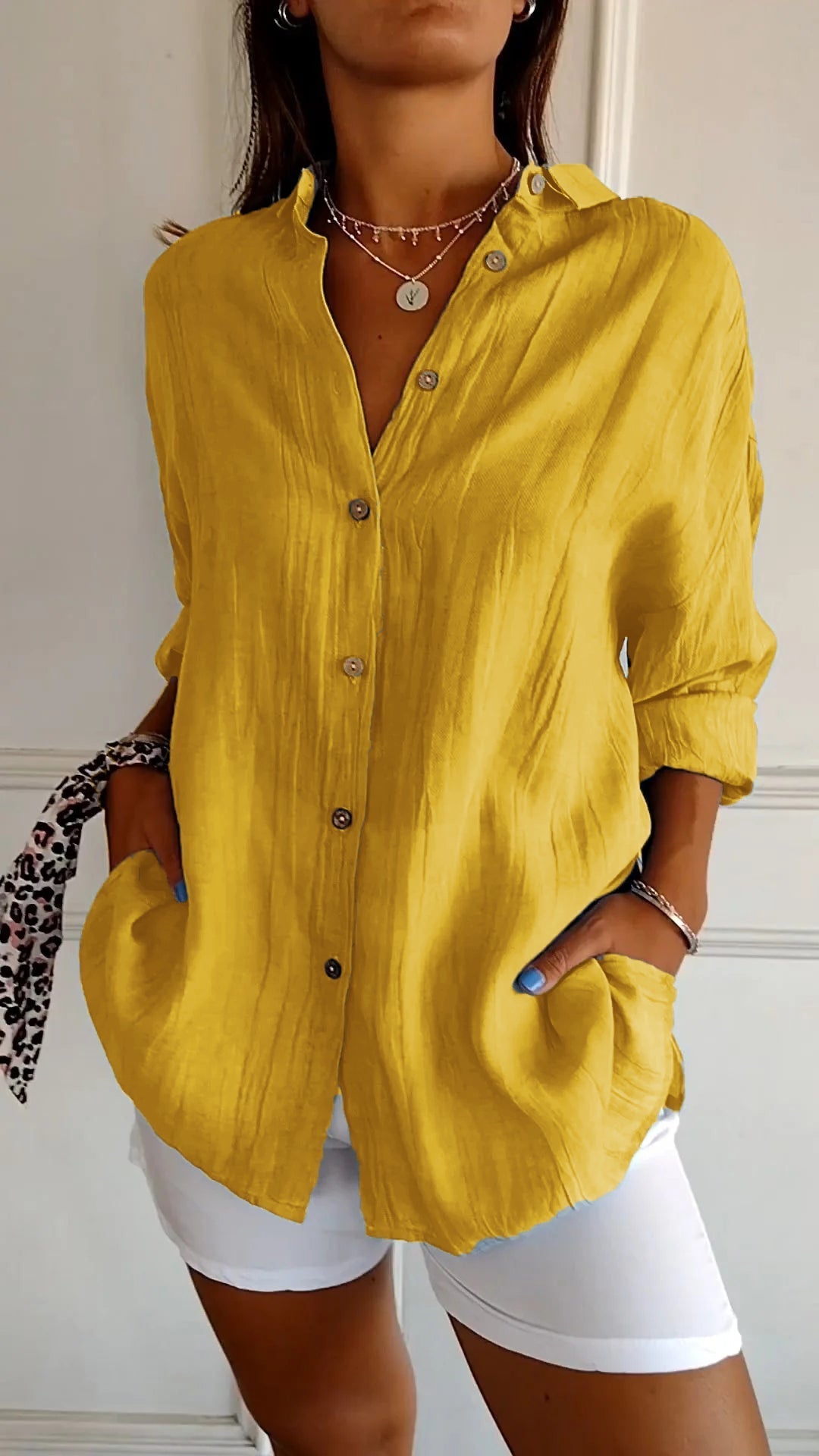 Fiona | Women's Everyday Button-Down Shirt Oversized Long Sleeve