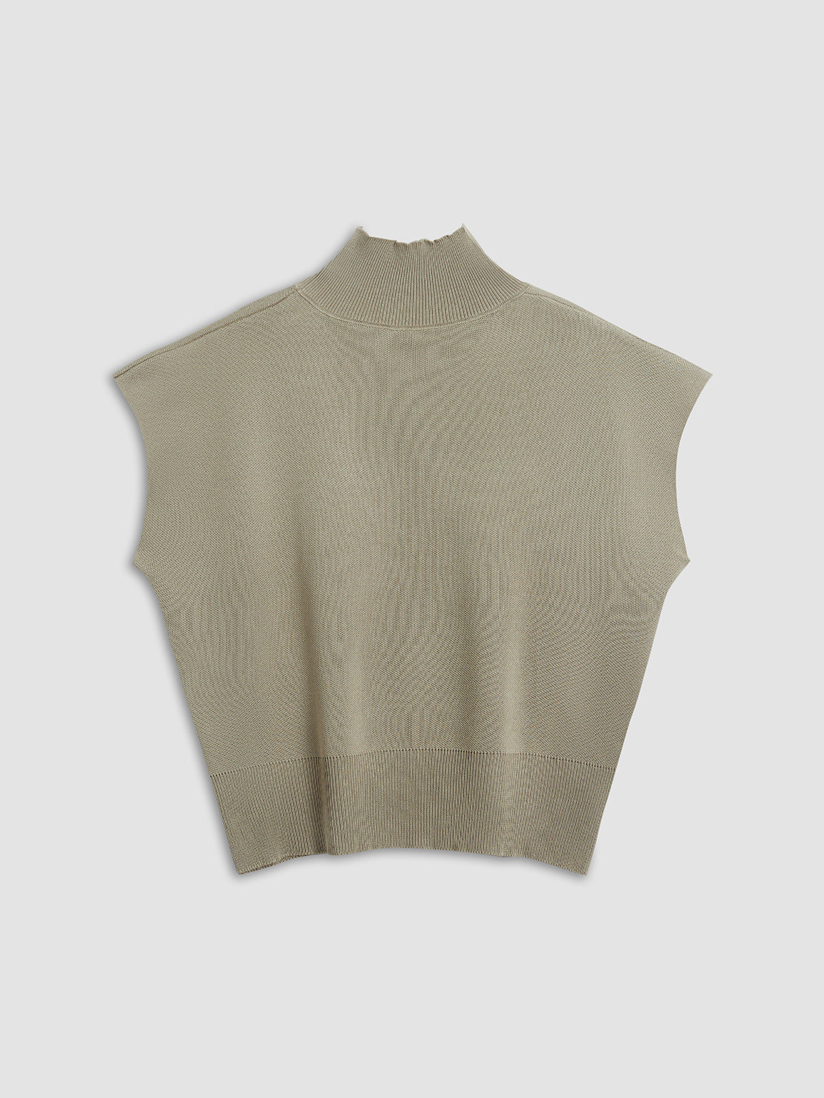 Thessaly | Women's Mock Neck Sleeveless Top Padded Shoulder Vest