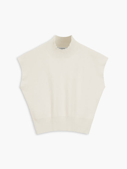 Thessaly | Women's Mock Neck Sleeveless Top Padded Shoulder Vest