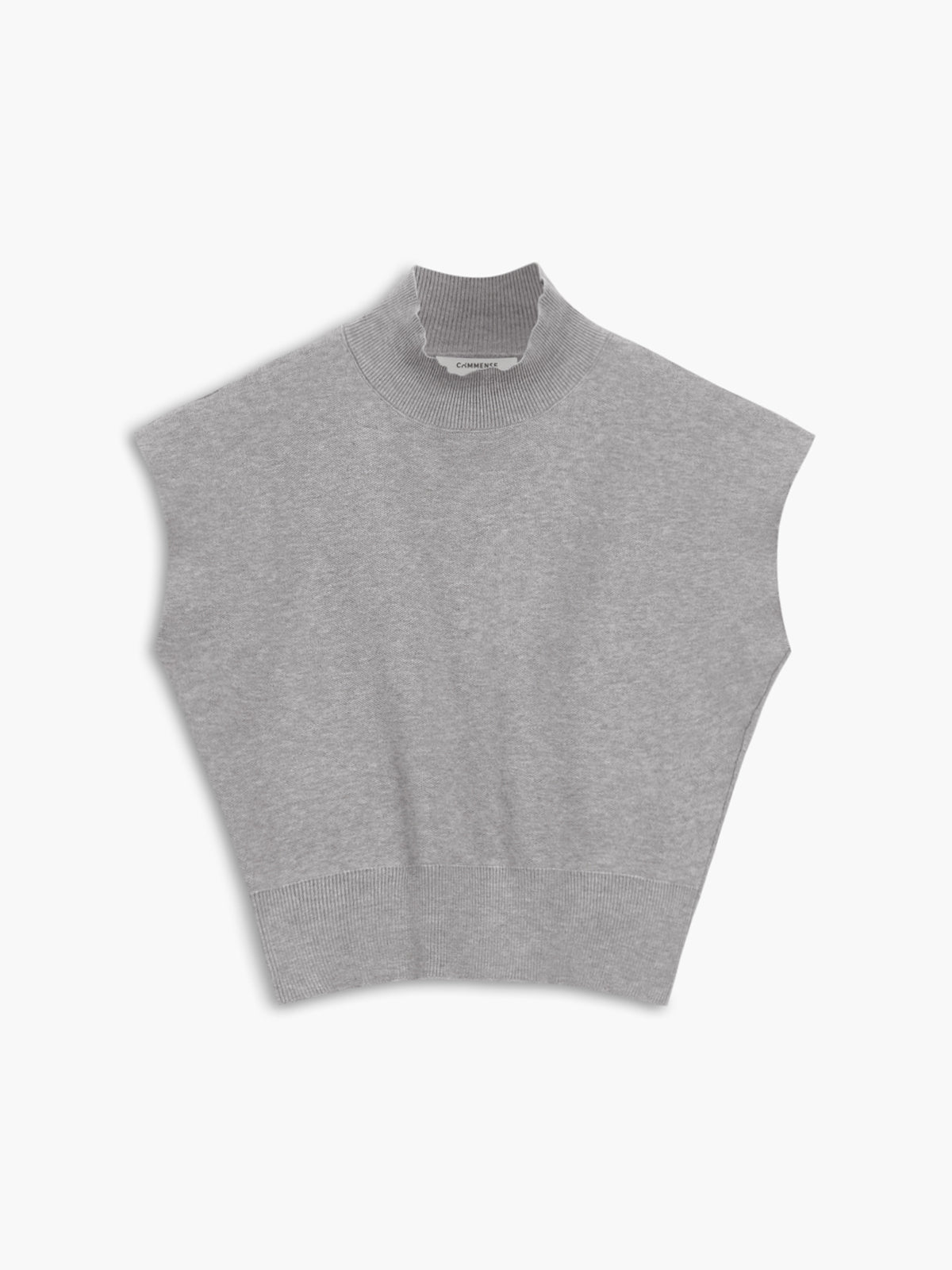 Thessaly | Women's Mock Neck Sleeveless Top Padded Shoulder Vest