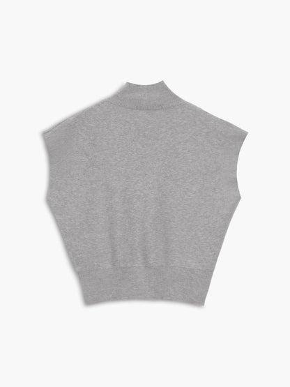 Thessaly | Women's Mock Neck Sleeveless Top Padded Shoulder Vest