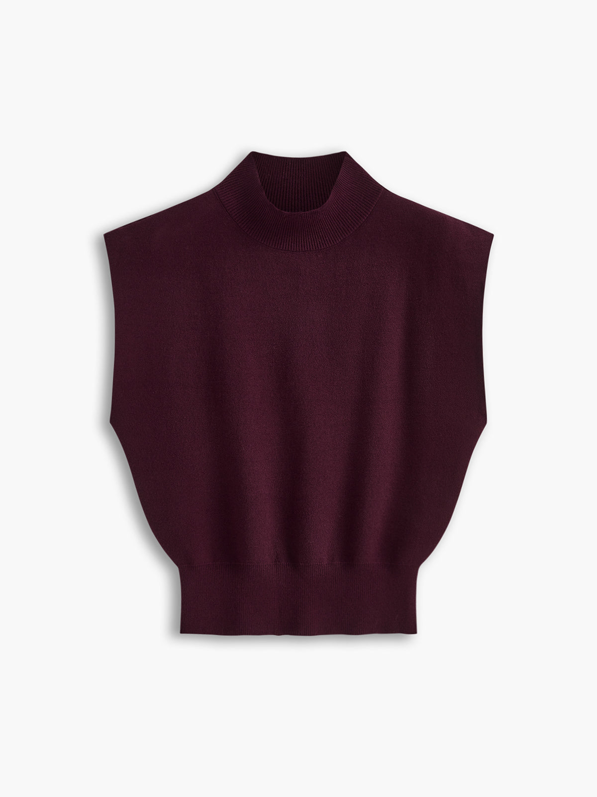 Thessaly | Women's Mock Neck Sleeveless Top Padded Shoulder Vest