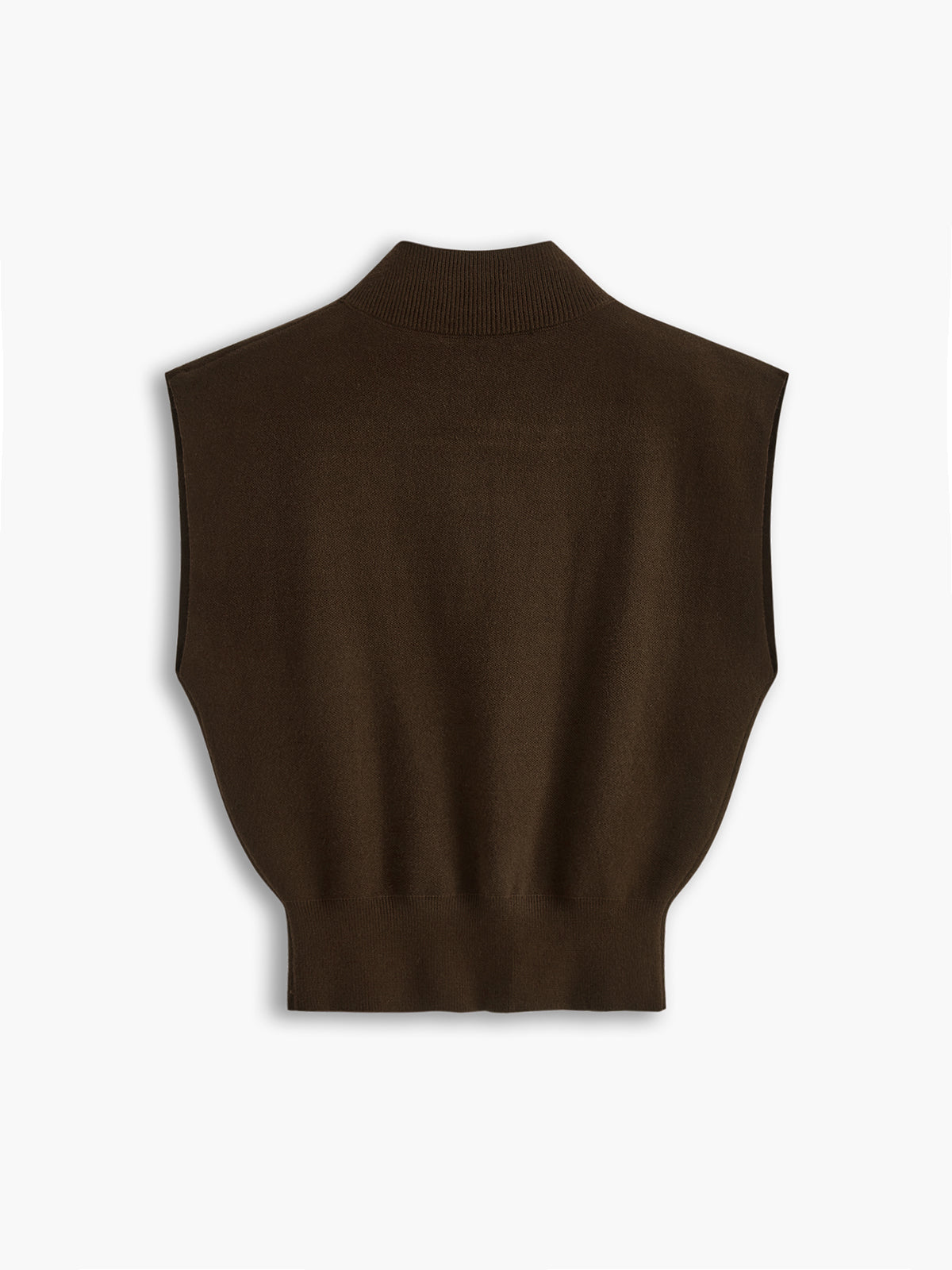 Thessaly | Women's Mock Neck Sleeveless Top Padded Shoulder Vest
