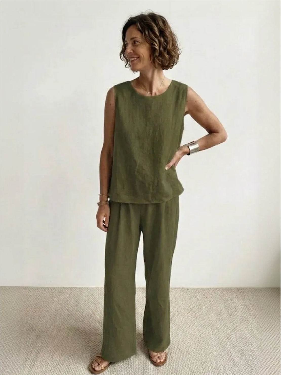 Olivia | Women's Wide-Leg Pants & Sleeveless Tank Top Set