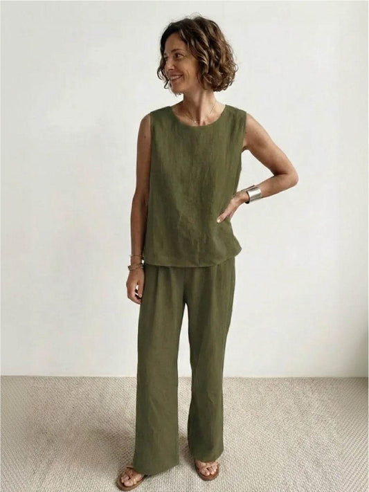Olivia | Women's Wide-Leg Pants & Sleeveless Tank Top Set