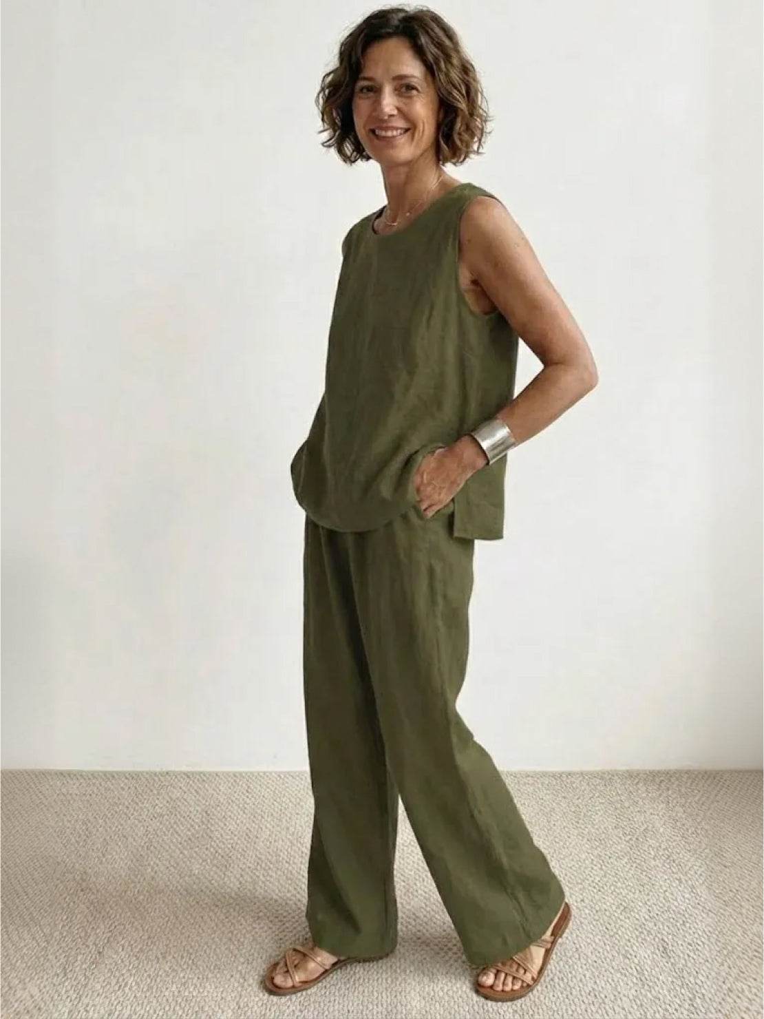 Olivia | Women's Wide-Leg Pants & Sleeveless Tank Top Set