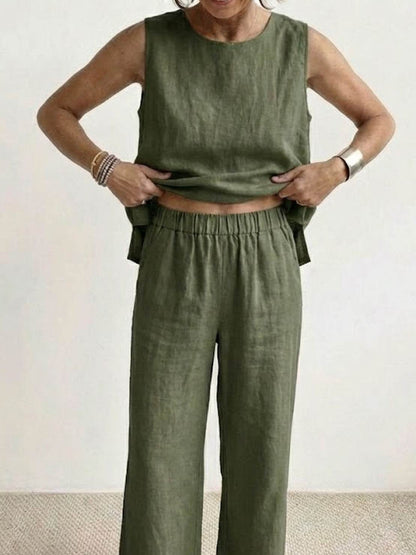 Olivia | Women's Wide-Leg Pants & Sleeveless Tank Top Set