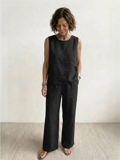 Olivia | Women's Wide-Leg Pants & Sleeveless Tank Top Set