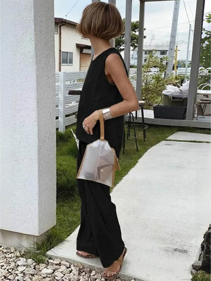 Olivia | Women's Wide-Leg Pants & Sleeveless Tank Top Set