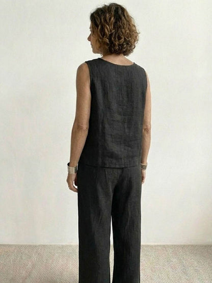 Olivia | Women's Wide-Leg Pants & Sleeveless Tank Top Set