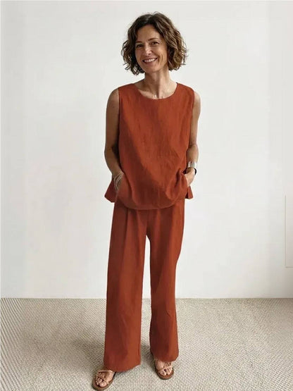 Olivia | Women's Wide-Leg Pants & Sleeveless Tank Top Set