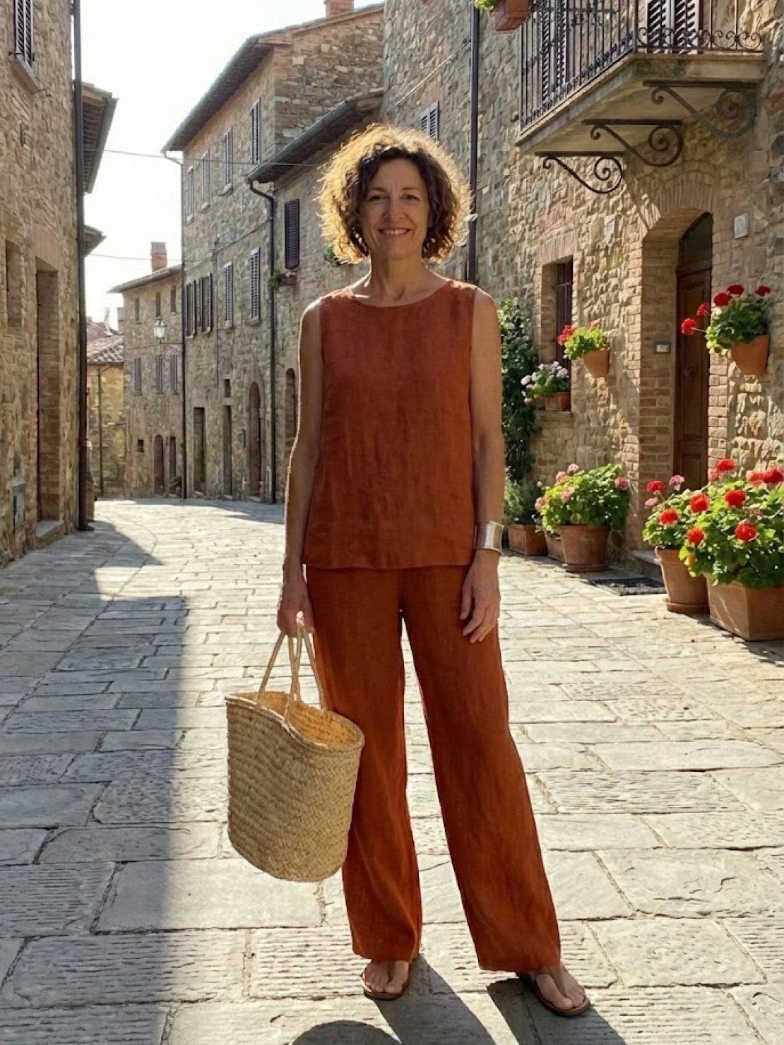 Olivia | Women's Wide-Leg Pants & Sleeveless Tank Top Set