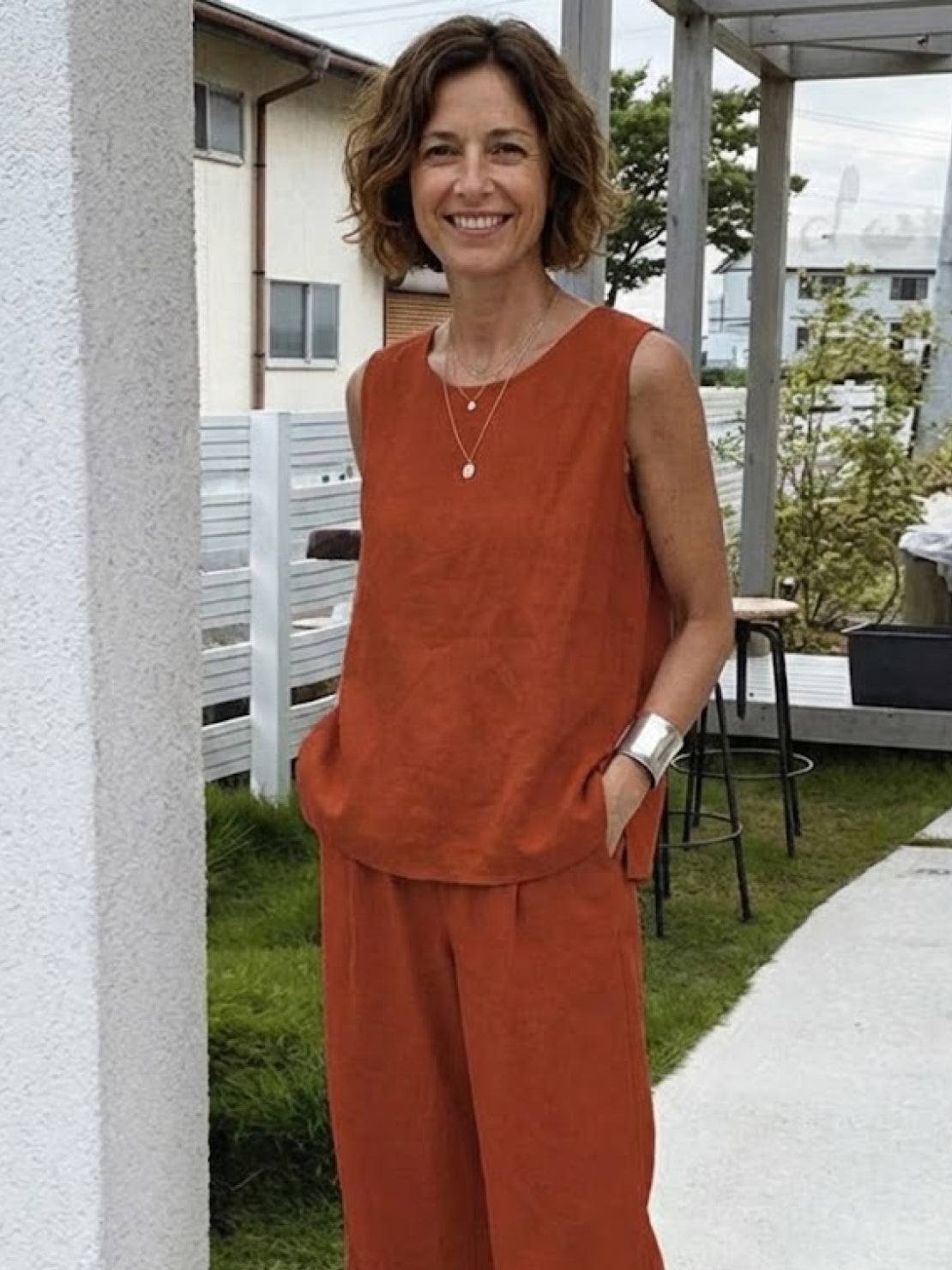 Olivia | Women's Wide-Leg Pants & Sleeveless Tank Top Set