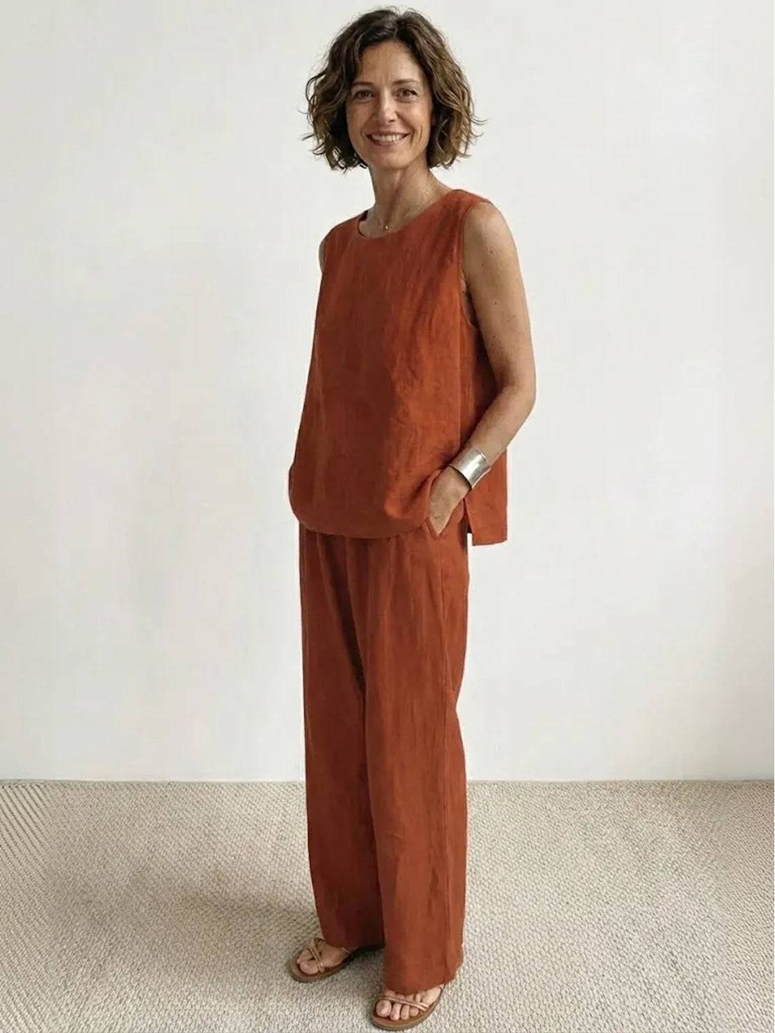 Olivia | Women's Wide-Leg Pants & Sleeveless Tank Top Set